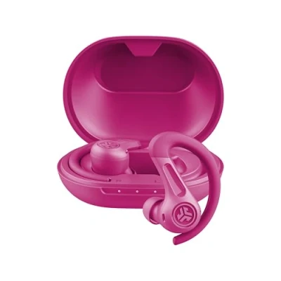 Abbildung von JLab JBuds Air Sport ANC 4 Kopfhörer In Ear, Sportkopfhörer Bluetooth, 60+ Std., Noise Cancelling True Wireless kabellos mit USB C Ladebox, IP66 schweißresistent, Multipoint, Rosa