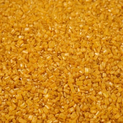 Abbildung von Streuselheld Kristallgold 80g Streusel zum Dekorieren und Verzieren von Gebäck aller Art wie Torten Kuchen Keksen Zuckerstreusel