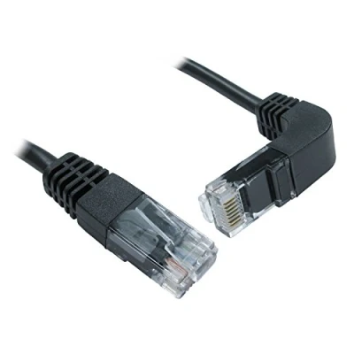 Abbildung von kenable CAT5e Kupfer RJ45 Gerade Zum Rechts Abgewinkelt Stecker Down Ethernet Netzwerk Kabel 1 m [1 Meter/1m]