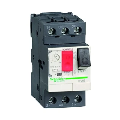 Abbildung von Schneider Electric TeSys GV2 GV2ME04 Motorschutzschalter, 3 polig, 0,40,63 A, thermisch magnetisch, Knebelsteuerung, Schraubklemmklemmen