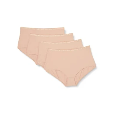 Abbildung von Playtex Damen Midi Höschen aus Bio Baumwolle x4 Slip, Weiss, L