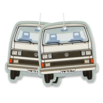 Abbildung von BRISA VW Collection Volkswagen T3 Bulli Bus Luft Erfrischer, Duft Spender, Baum fürs Auto/KFZ (Pina Colada/Weiß/2ER Set)