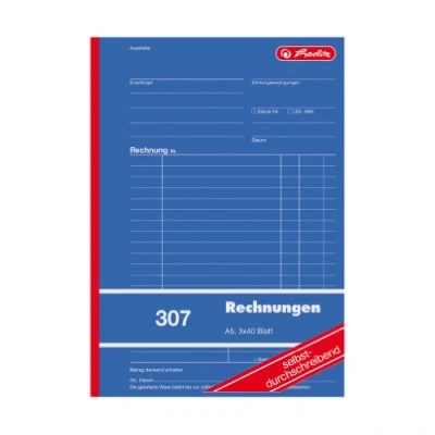 Abbildung von Herlitz 888545 Rechnungs Buch A5 307 3x40 Blatt selbstdurchschreibend