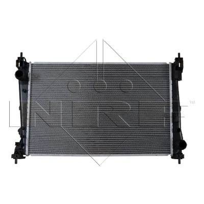 Abbildung von NRF EASY FIT 53454 Kühler, Motorkühlung Aluminium 619 397 26 mit Dichtring Kühlrippen gelötet OPEL: Corsa D Schrägheck, FIAT: Grande Punto Schrägheck