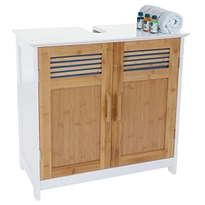 Abbildung von Mendler Waschbeckenunterschrank HWC A85, Badschrank 60x60x30cm Bambus