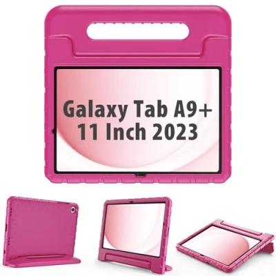 Abbildung von ProCase Kinder Hülle für Samsung Galaxy Tab A9+ / A9 Plus 11 Zoll 2023 (SM X210), Leicht Kids Case mit Kickstand, Stoßfest Robust Kind Schutzhülle Umwandelbar Handgriff Handle Standfunktion Magenta