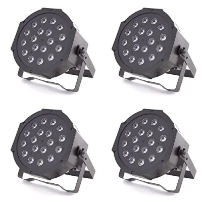 Abbildung von ETEC Professional Set 4x LED Flat PAR 56 Scheinwerfer 18x3W RGB Floorspot Lichttechnik Bühnenscheinwerfer Eventspot