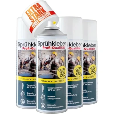 Abbildung von Big Difference Sprühkleber mit variablem Sprühkopf Ventil 400ml Aerosol (6x Sprühkopf)…