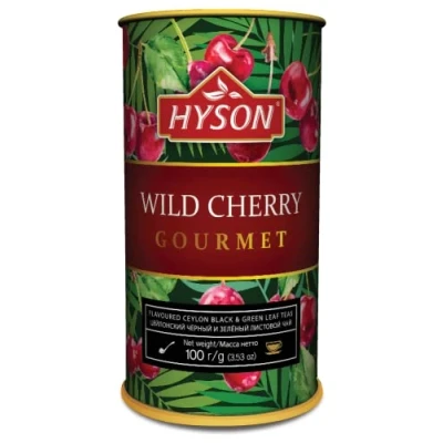 Abbildung von HAS TEE EXOTIC FRUITS GOURMET AROMATISIERTER Schwarzer &amp; GRÜNER CEYLON LOSE AROMATISIERT BLATT 100 g (Wild Cherry Grüner Tee)