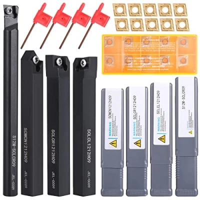 Abbildung von VerRich Drehwerkzeuge, S12M SCLCR09/SCLCR1212H09/SCLCL1212H09/SCMCN1212H09 Bohrstange Drehwerkzeughalter mit 10 CCMT09T304 Einsätzen