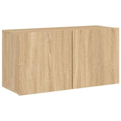 Abbildung von vidaXL TV Wandschrank, Schrank mit viel Stauraum, Wandmontage Fernsehschrank Regal, Hängeschrank Möbel Ständer, Modern, Sonoma Eiche