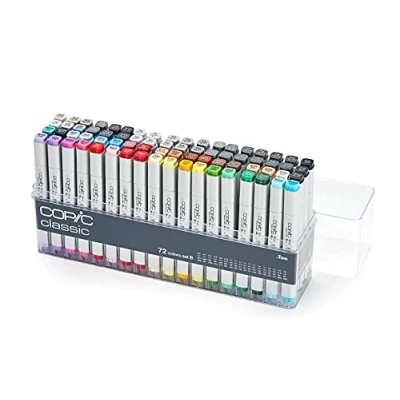 Abbildung von COPIC Classic Set &quot;72 Colors B&quot;, 72er im Acryl Display, Twin Marker mit einer mittelbreiten und feinen Spitze