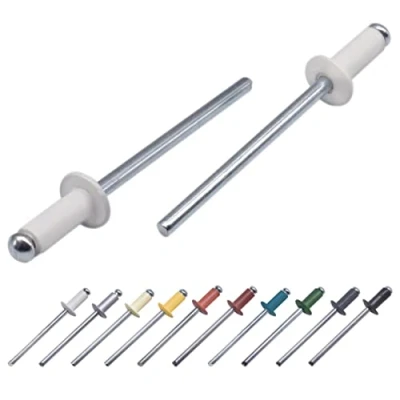 Abbildung von Marcopol (100 Stück) Lackierte Blindnieten 4,0 x 8 mm, Kuppelkopf, DIN 7337, Aluminiumniete und Stahldorn, Popnieten (100, reinweiß RAL 9010)