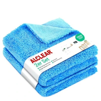Abbildung von ALCLEAR 820203K_2 2er Set Mikrofasertücher für Hochglanzküchen, Microfaser Küchentuch, Geschirrtuch Küche, 40x40 cm, reinigt ohne Kratzer und Streifen