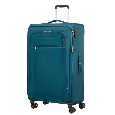 Abbildung von American Tourister Crosstrack Spinner 79/29 Tsa Exp Navy/Orange Koffer mit 4 Rollen Weichgepäck