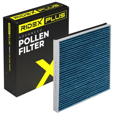 Abbildung von RIDEX PLUS 424I0502P Innenraumfilter Aktivkohlefilter, mit antiallergischer Wirkung, antibakterieller Wirkung 255mm 200mm 35mm