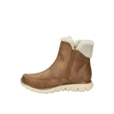 Abbildung von Skechers Damen Synergy Collab Kurzschaft Stiefel, Chestnut Microleather Natural Faux Sherpa, 37 EU