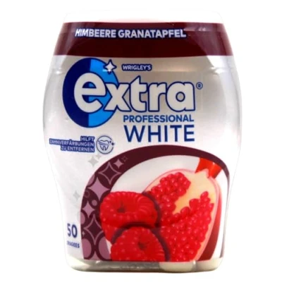 Abbildung von Wrigleys Extra Professional White Himbeere Granatapfel ohne Zucker, 12er Pack (12 x 50 Dragees)