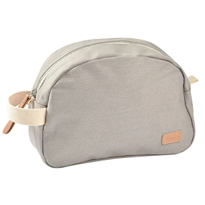 Abbildung von BÉABA, Baby Kulturbeutel, mit Babypflegeset, Genève Tasche, wasserdichter Stoff, 2 Innentaschen, 100% Baumwolle, Perlgrau