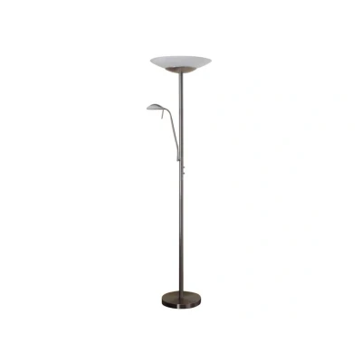 Abbildung von LED Deckenfluter Ragna mit Leselicht, nickel matt