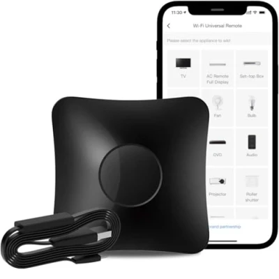 Abbildung von RM4 Pro IR Universal Fernbedienung BroadLink, All in One Hub, Code Lernfunktion, TV, STB, Klimaanlage, Vorhangmotor Kompatibel mit Alexa. (nur 2,4 GHz Wi Fi).