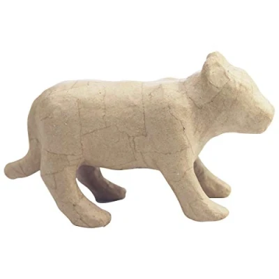 Abbildung von Décopatch SA197C Tiger (aus Pappmaché, Größe S, 20 x 7 11,5 cm, zu Personalisieren) 1 Stück natur