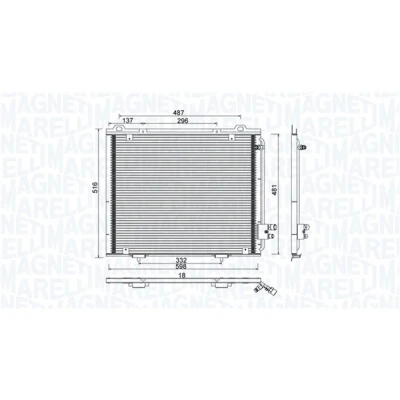 Abbildung von MAGNETI MARELLI 350203889000 Klimakondensator 598x478x18 478mm 598mm 18mm MERCEDES BENZ: E Klasse Limousine, T modell