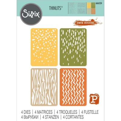 Abbildung von Sizzix 4PK Metal, Wafer Thin Cutting Dies for Thinlits Set Infinite Doodles #2 666524 Hauchdünne Stanzformen aus Metall für Scrapbooking, Prägen, Journaling, Kunststoff Papier, Silver, One Size