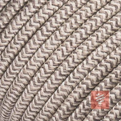 Abbildung von Textilkabel für Lampe, Stoffkabel 3 adrig (3x0,75mm²), Leinen Braun 5 Meter