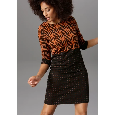 Abbildung von Aniston SELECTED Jerseykleid, mit modernem Muster und Punkte Design