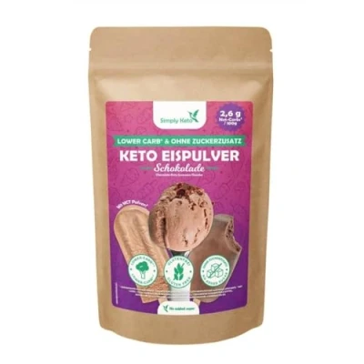 Abbildung von Simply Keto Lower Carb* Schoko Eis Mix Cremiges ohne Zuckerzusatz mit nur 2,6 g Netto Kohlenhydrate Maltit Glutenfrei, sojafrei &amp; ketogen Maxipack für 50 Portionen (500 g)