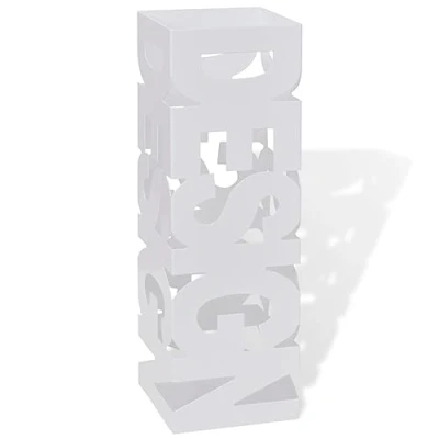 Abbildung von vidaXL Schirmständer Schirmhalter Gehstöcke Stahl weiß quadratisch 48,5 cm (1 St)