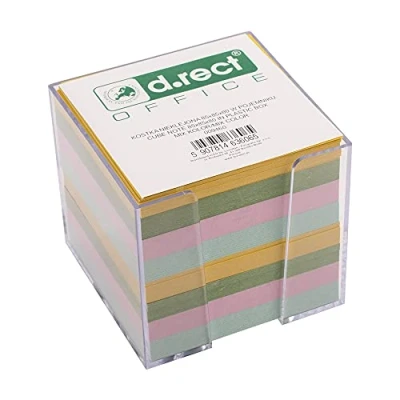 Abbildung von D.RECT Zettelbox Zettelkasten Kunststoff 85x85x80mm circa 700 blatt mehrfarbig gefüllt