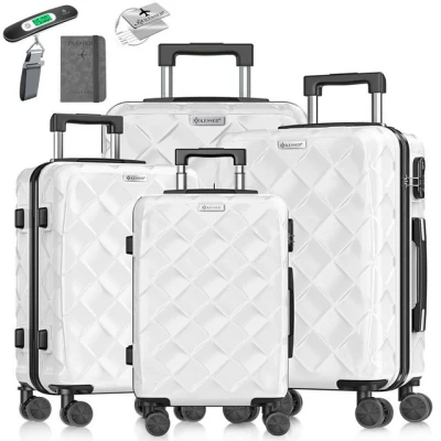Abbildung von KESSER® Reisekoffer Set 4 teilig Kofferset ABS Hartschalenkoffer mit Zahlenschloss, Kofferwaage &amp; Reisebrieftasche 360 Rollen Handgepäck große Koffer für Business Reise Trolley Snow White