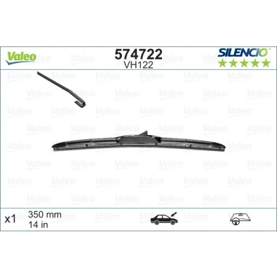 Abbildung von Scheibenwischer Valeo Silencio Hblade 574722 350mm vorne Hybridwischblatt HYUNDAI: Grand Santa Fé, i30 II Schrägheck, TOYOTA: Corolla XII Schrägheck