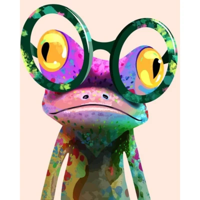 Abbildung von Fröhlicher Frosch Diamond Painting Für Erwachsene