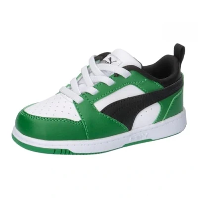 Abbildung von Puma Rebound V6 Lo Sneakers Kleinkinder Schuhe White/Black/Archive Green Größe: 23