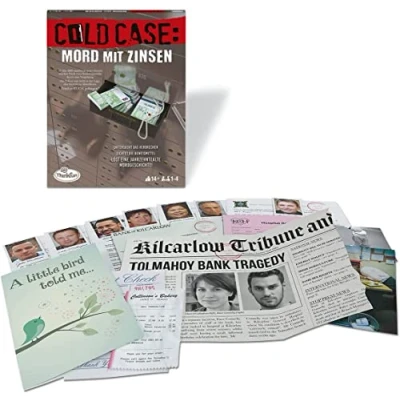 Abbildung von ThinkFun 76486 Cold Case: Mord mit Zinsen. der Krimi im eigenen Heim. Wer findet den Mörder? EIN Rätsel Spiel für Einen oder in Gruppe ab 14 Jahren