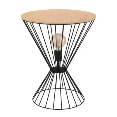 Abbildung von Eglo 99794 Tischleuchte DESIERTO schwarz, braun H:54 Ø:45cm mit Fußtrittschalter