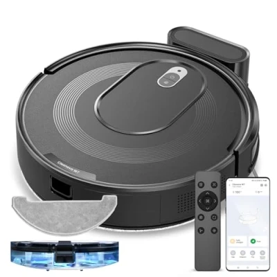 Abbildung von Vexilar W7 Saugroboter mit Wischfunktion 3 in 1, Staubsauger Roboter Anti Haar Wicklungs Saugdüse, 4000Pa Saugkraft, 120Mins Max, APP/Fernbedienung, Ideal für Tierhaare,Teppiche und Hartböden