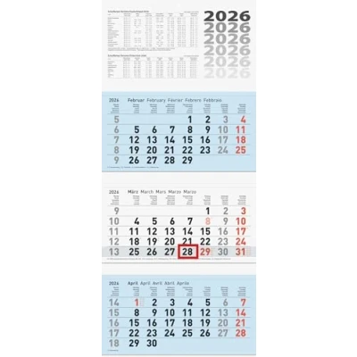 Abbildung von 2 x Brunnen 3 Monatskalender Wandkalender 32x74cm Monatsblöcke 2026