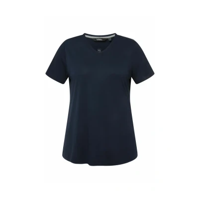 Abbildung von Ulla Popken Funktions Antibakteriell Vausschnitt Halbarm Tshirt basic, Damen, Größe: 42/44, Navy blue