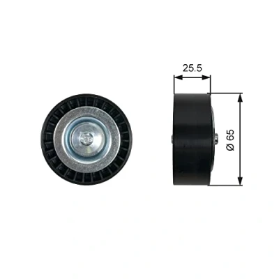 Abbildung von GATES T36454 Umlenkrolle FleetRunner Micro V Stretch Fit FIAT: Ducato III Pritsche / Fahrgestell, Kastenwagen, Doblo II Kasten Kombi