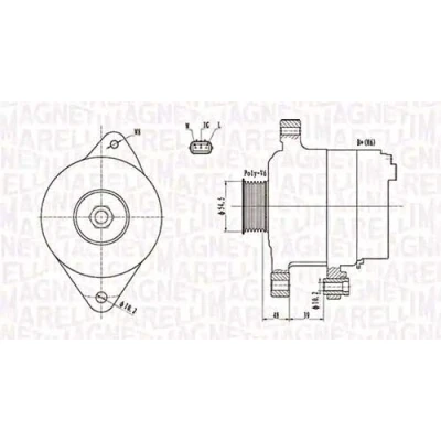 Abbildung von MAGNETI MARELLI 063731800010 Lichtmaschine 12V 90A TOYOTA: Yaris I Schrägheck