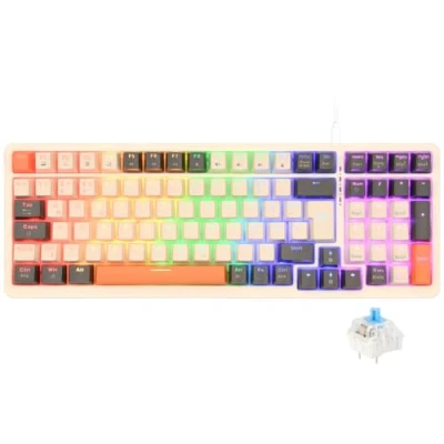 Abbildung von Rii Mechanische Tastatur Gaming Keyboard, Kabel mit QWERTZ, Mechanisch Blaue Schalter (Laut), Keyboard 75 Prozent (Kabel Verbindung)