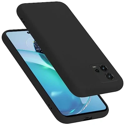 Abbildung von Cadorabo Hülle kompatibel mit Motorola Moto G72 Silikon Handyhülle für Case aus flüssigem Kratzfeste und stoßfeste dünne TPU Schutzhülle Liquid SCHWARZ