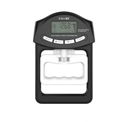 Abbildung von CAMRY Digitales Hand Dynamometer, Messgerät zur Messung der Griffstärke, automatische Erfassung elektronischen Handgriffkraft, 198 lbs/90 kg, Schwarz und Weiß
