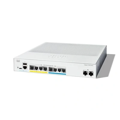 Abbildung von Cisco Catalyst 1300 8MGP 2X Managed Switch, 4 Port GE, Ports 2,5GE, PoE, 2 x 10GE SFP+, eingeschränkter Lebenszeitschutz (C1300 2X)