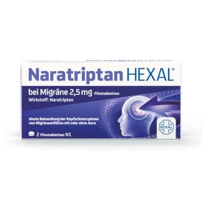 Abbildung von Naratriptan HEXAL bei Migräne 2,5 mg 2 St