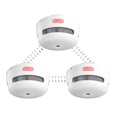 Abbildung von X Sense Funkvernetzbarer Rauchmelder XS01 WR, vernetzter Rauchwarnmelder mit 250 Meter Reichweite, Feuermelder austauschbarer Batterie, 3er Set